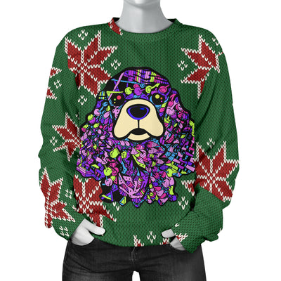 Cocker Spaniel Design Christmas Sweater For Women- Art By Cindy Sang - JillnJacks Exclusive