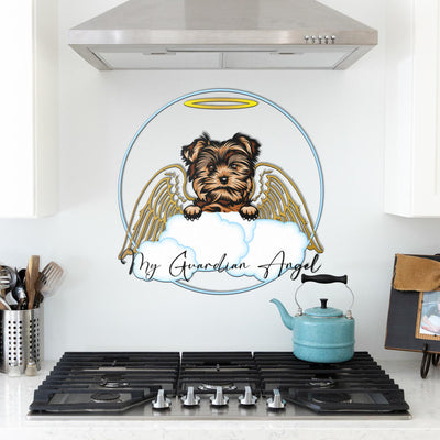 Yorkshire Terrier (Yorkie) Design My Guardian Angel Metal Sign for Indoor or Outdoor Use