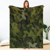 Pit Bull Green Camouflage Design Premium Blanket