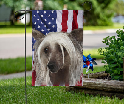 Chinese Crested Dog Design Garden & House Flags - JillnJacks Exclusive
