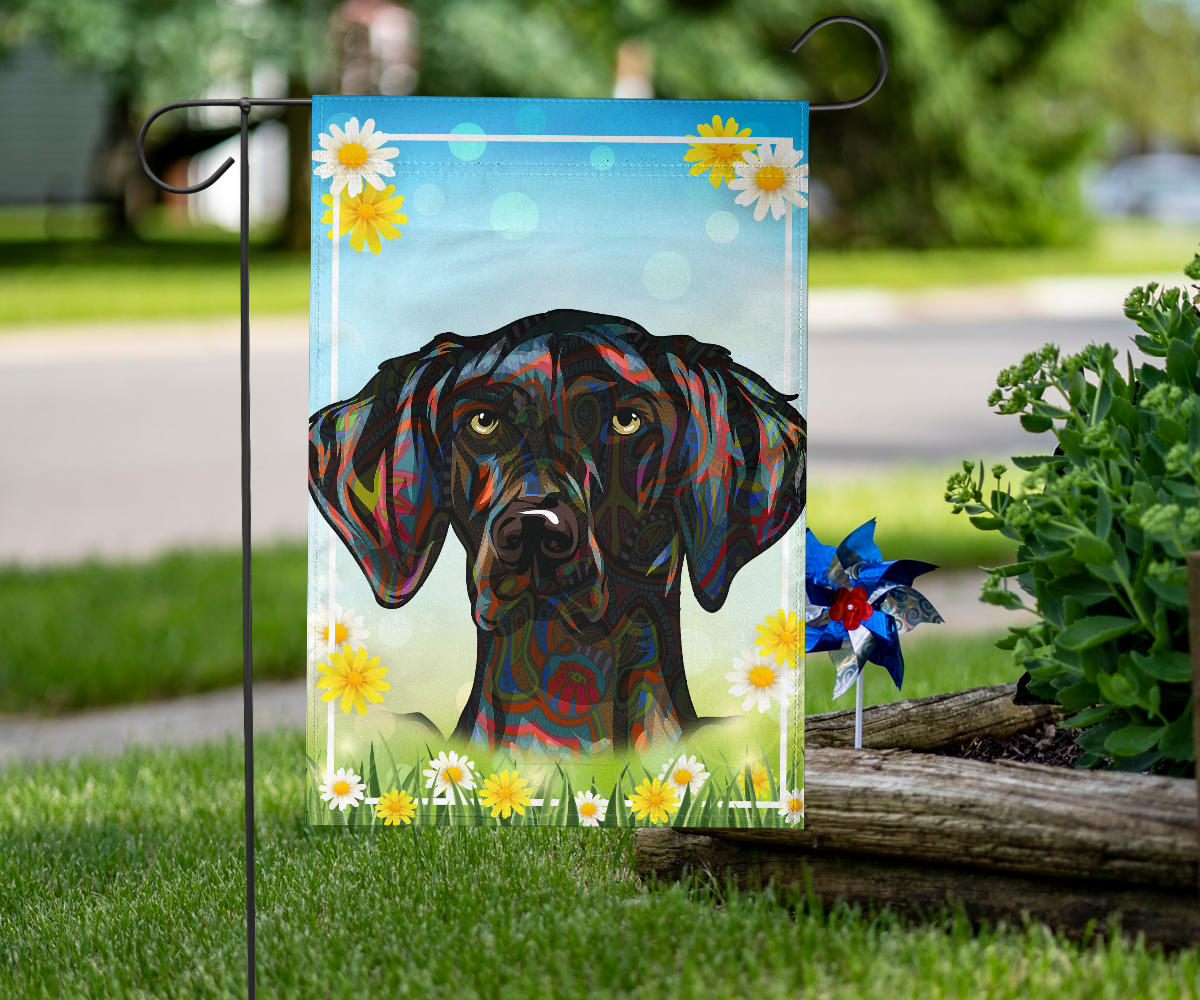 German Shorthaired Pointer Design Spring Garden And House Flags - 2023 Collection by Cindy Sang