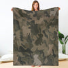 Yorkshire Terrier (Yorkie) Pale Green Camouflage Design Premium Blanket