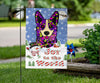 Corgi Design Seasons Greetings Garden and House Flags - Art By Cindy Sang - JillnJacks Exclusive