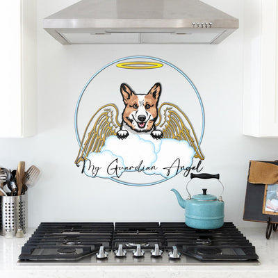 Corgi Design My Guardian Angel Metal Sign for Indoor or Outdoor Use