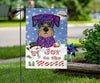 Miniature Schnauzer Design Seasons Greetings Garden and House Flags - Art By Cindy Sang - JillnJacks Exclusive