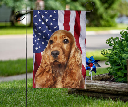 Cocker Spaniel Dog Design Garden & House Flags - JillnJacks Exclusive