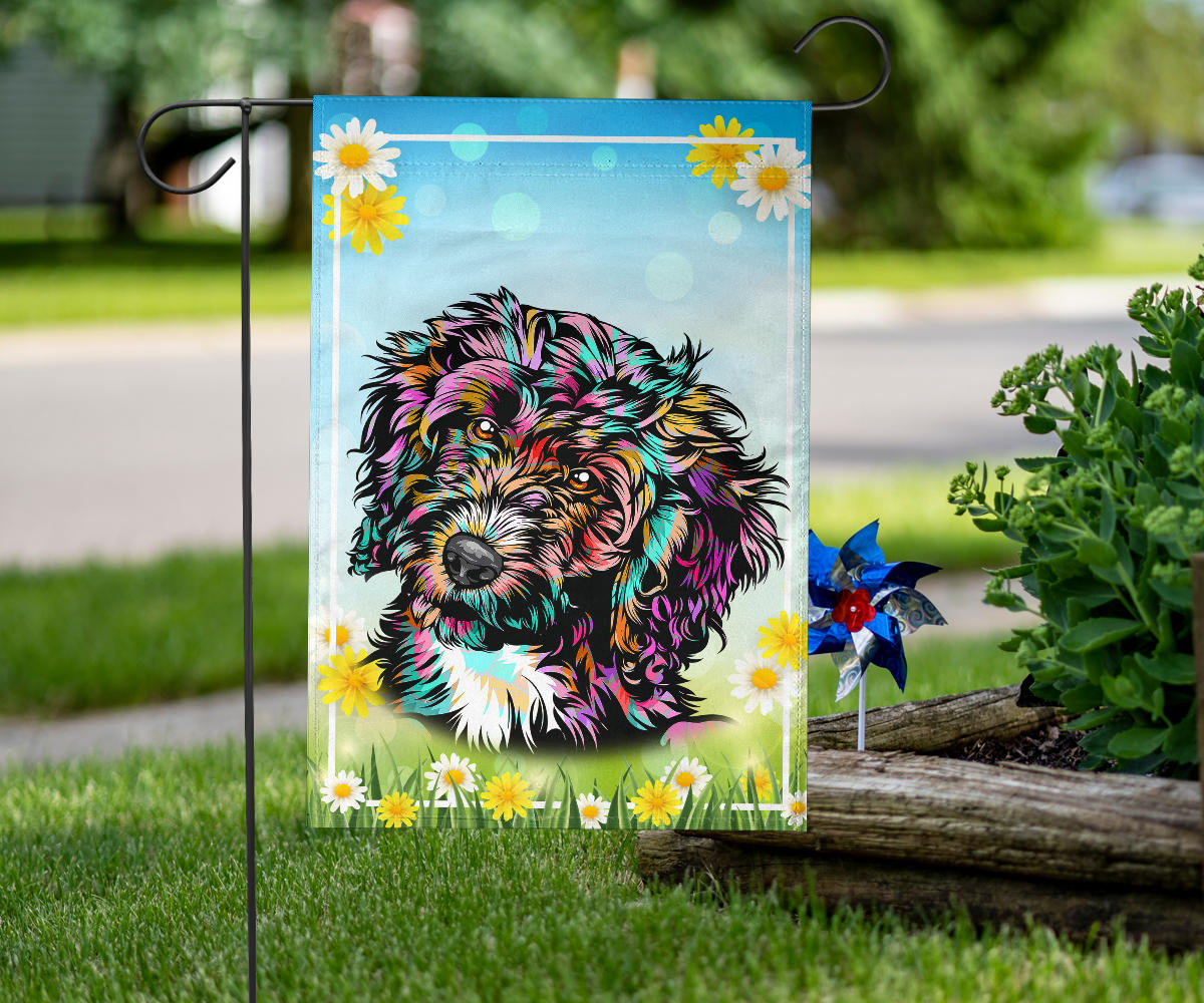 Cockapoo Design Spring Garden And House Flags - 2023 Collection by Cindy Sang