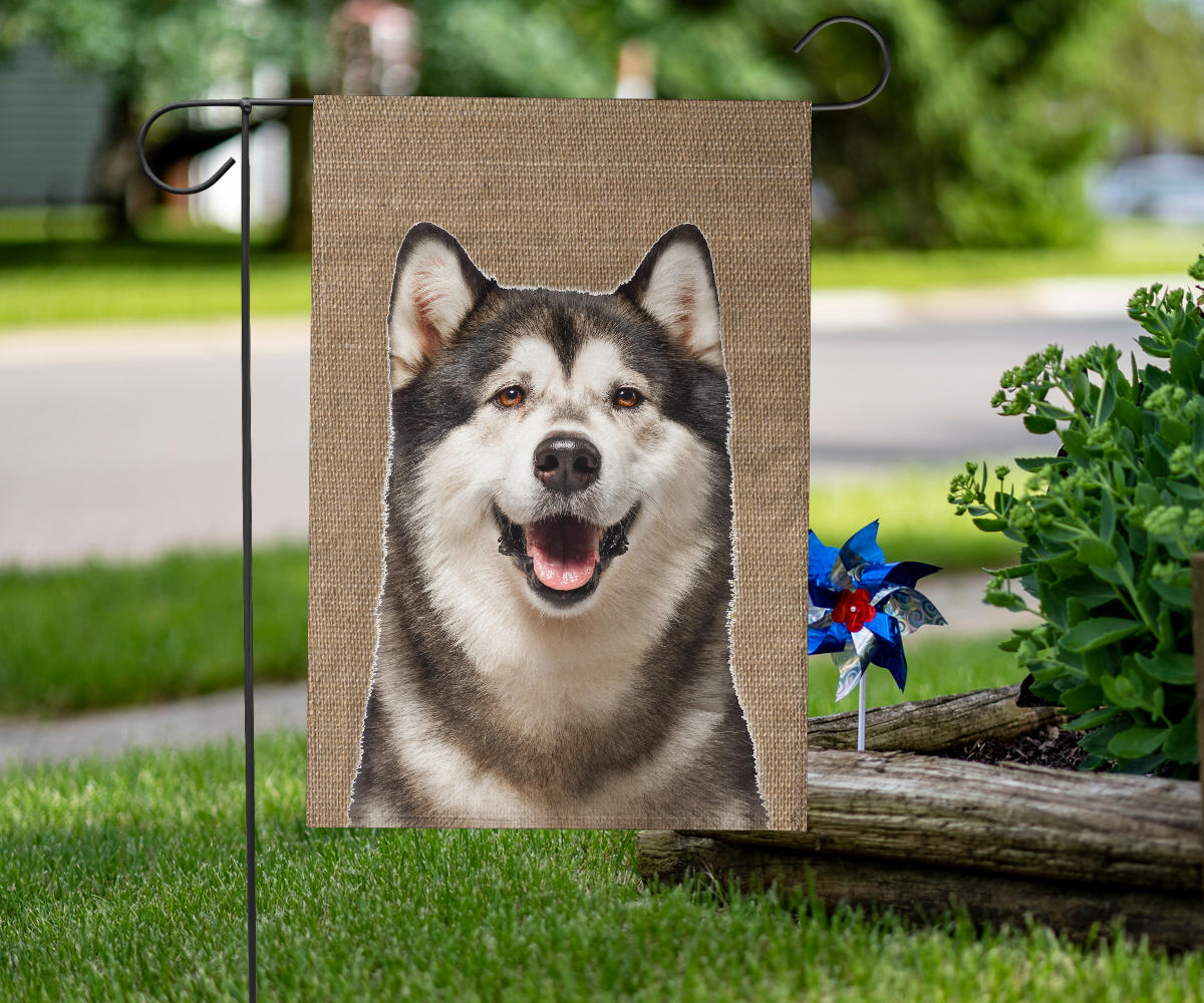 Alaskan Malamute Dog Design Garden & House Flags - JillnJacks Exclusive