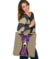 Greyhound Design Tote Bags - Art By Cindy Sang - JillnJacks Exclusive