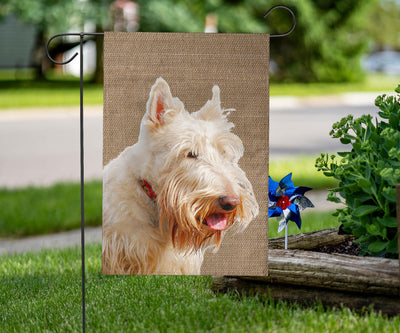 Wheaton Terrier Dog Design Garden & House Flags - JillnJacks Exclusive