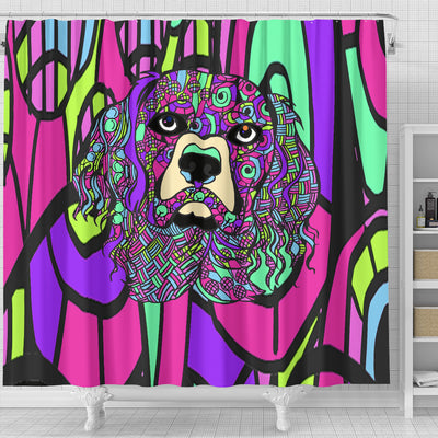 Brittany Spaniel Design Shower Curtains - Art By Cindy Sang
