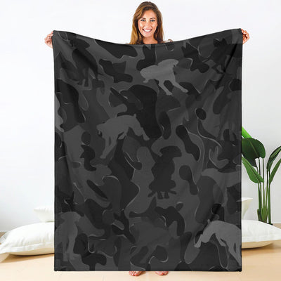Vizsla Grey Camouflage Design Premium Blanket