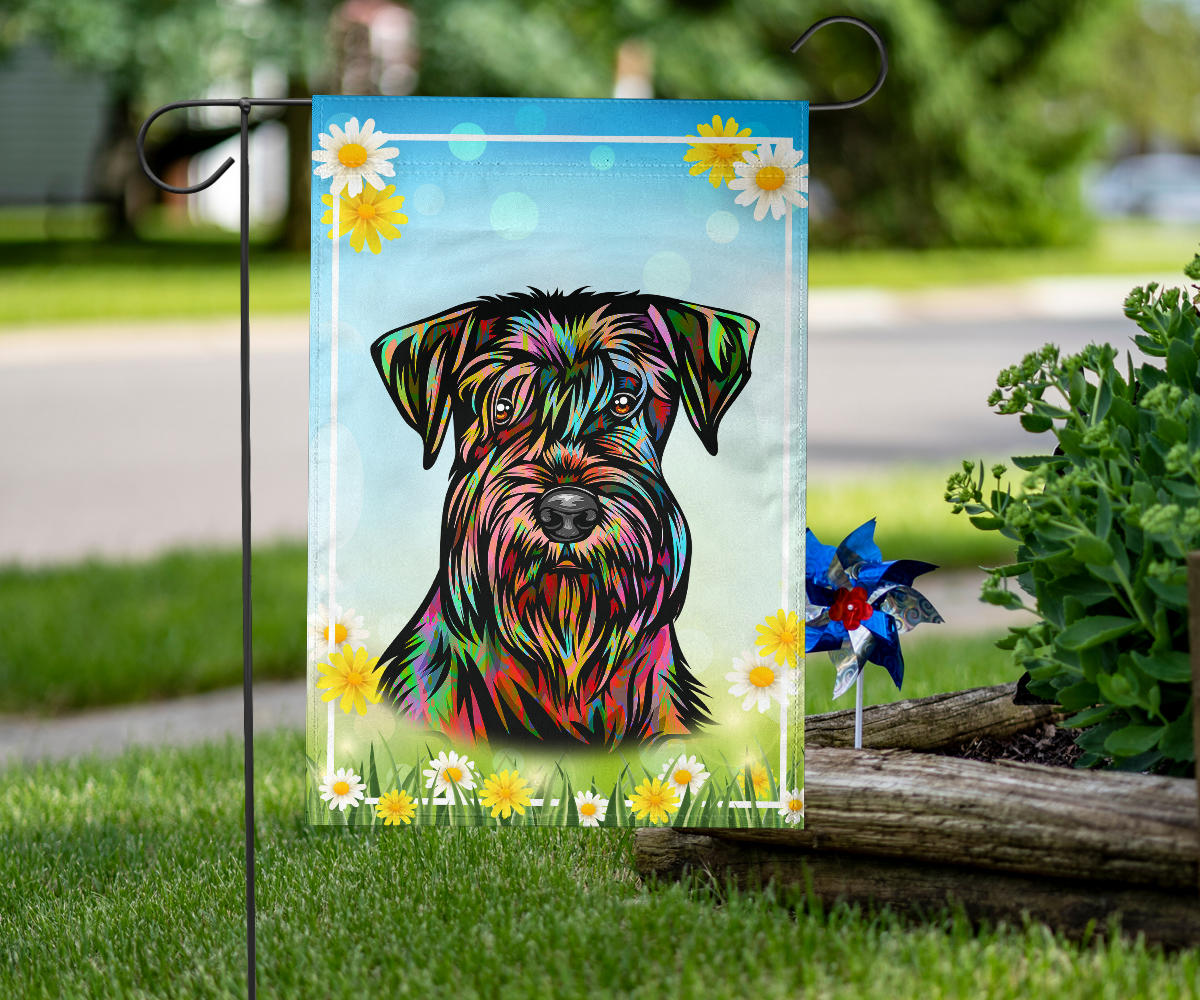 Schnauzer Design Spring Garden And House Flags - 2023 Collection by Cindy Sang