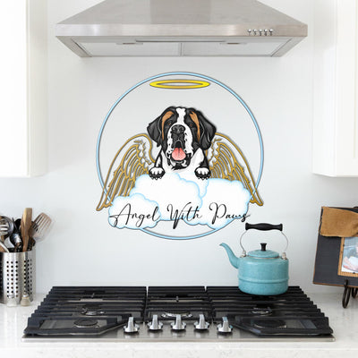 Saint Bernard Design My Guardian Angel Metal Sign for Indoor or Outdoor Use
