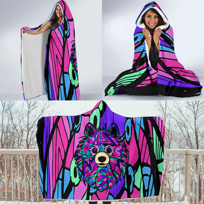 Pomeranian Design Hooded Blankets - Art by Cindy Sang - JillnJacks Exclusive