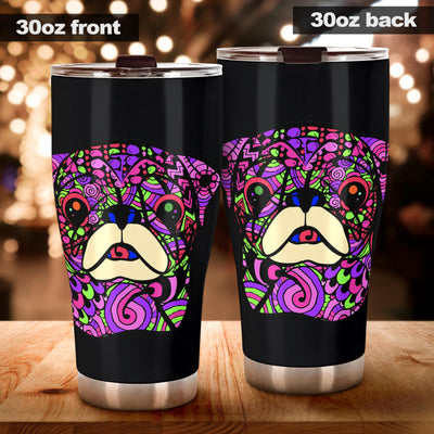 Pug Design Double-Walled Vacuum Insulated Tumblers (Design #2) - Art By Cindy Sang - JillnJacks Exclusive