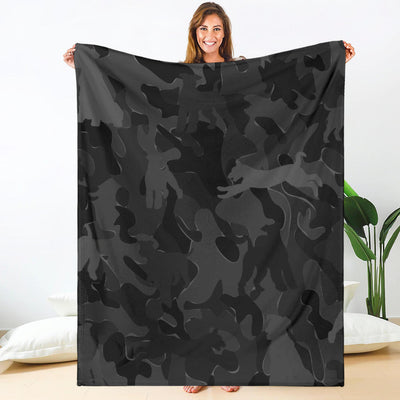 Airedale Terrier Grey Camouflage Design Premium Blanket
