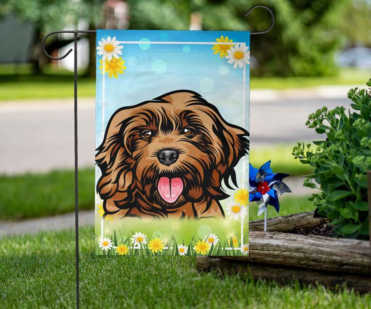 Cockapoo Design Spring and Summer Garden And House Flags - 2022 Collection