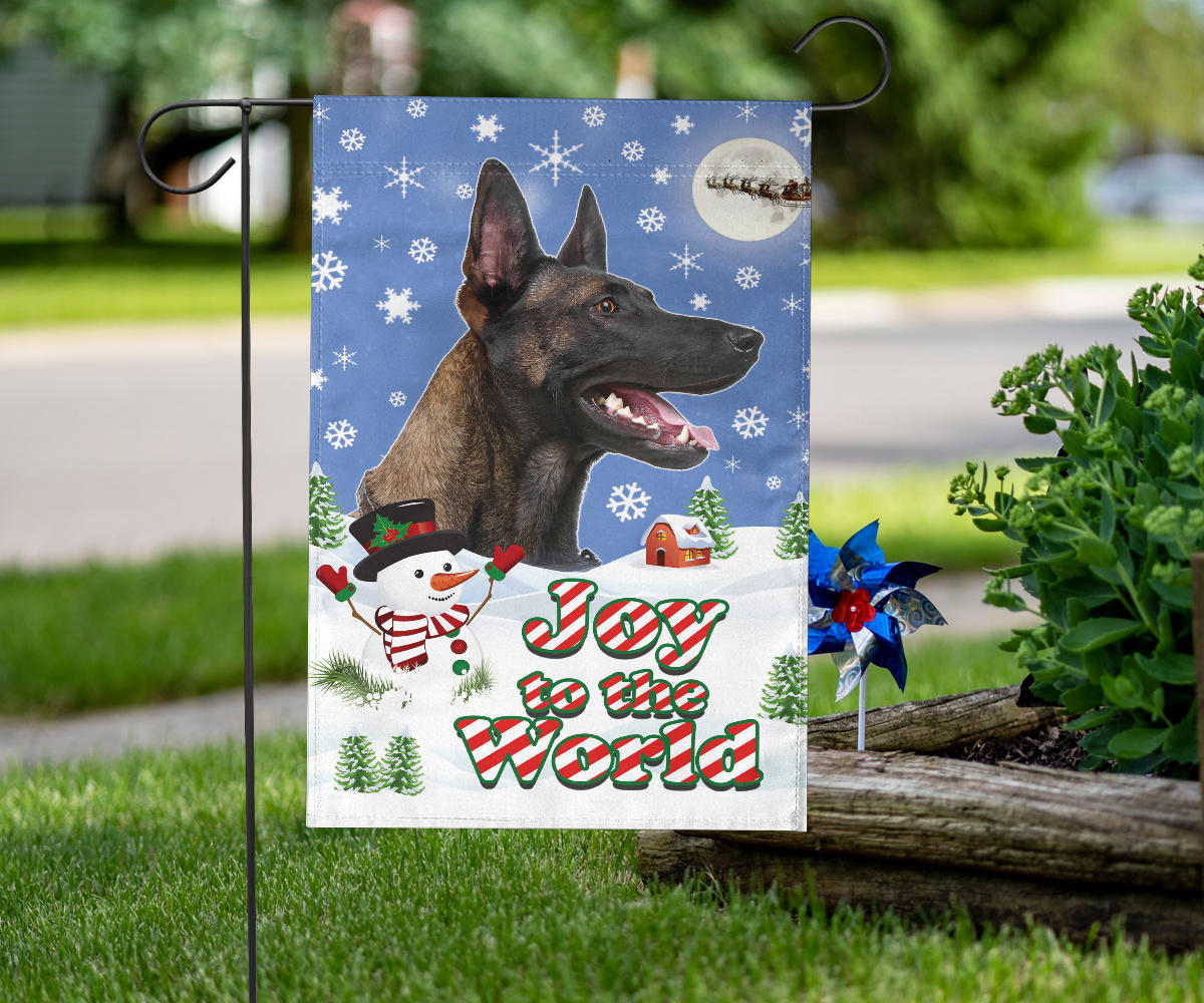 Belgian Malinois Dog Design Seasons Greetings Garden and House Flags - JillnJacks Exclusive