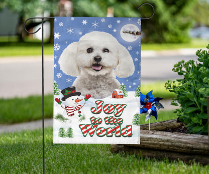 Bichon Frise Dog Design Seasons Greetings Garden and House Flags - JillnJacks Exclusive