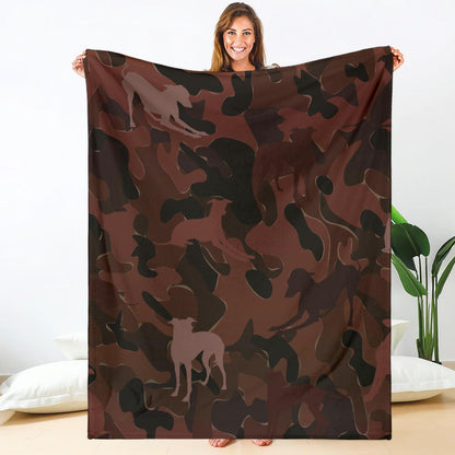 Greyhound Maroon Camouflage Design Premium Blanket