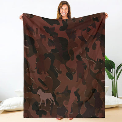 Rottweiler Maroon Camouflage Design Premium Blanket