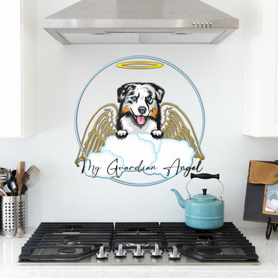 Australian Shepherd Design My Guardian Angel Metal Sign for Indoor or Outdoor Use