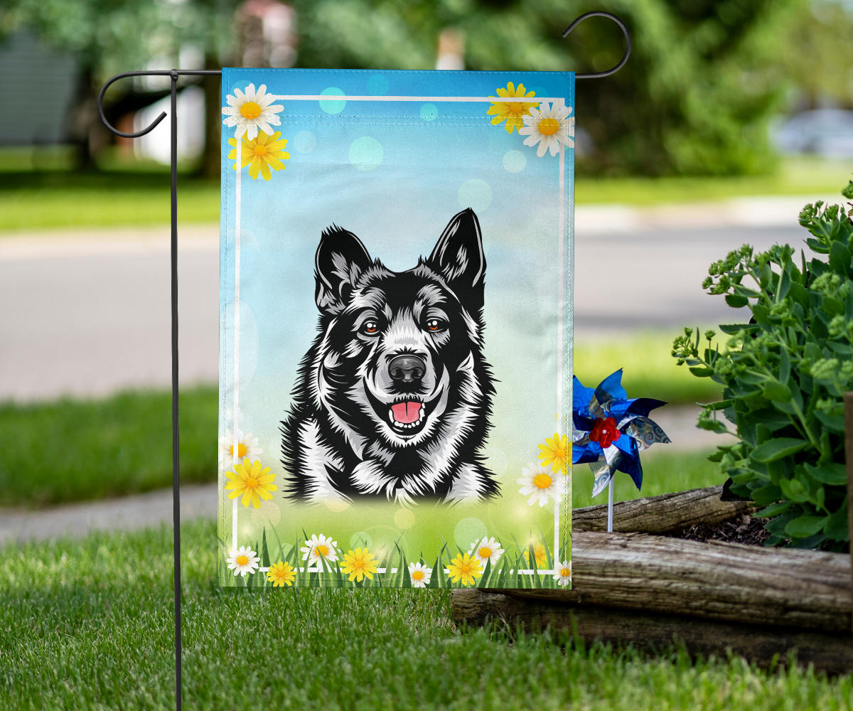 Norwegian Elkhound Design Spring and Summer Garden And House Flags - 2022 Collection