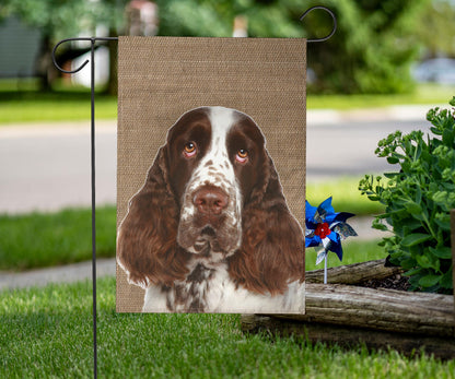 English Springer Spaniel Dog Design Garden & House Flags - JillnJacks Exclusive
