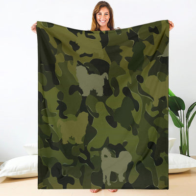 Shih Tzu Green Camouflage Design Premium Blanket