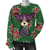 Chihuahua Design Christmas Sweater For Women- Art By Cindy Sang - JillnJacks Exclusive