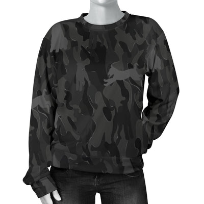 Airedale Terrier Grey Camouflage Design Sweater For Women - JillnJacks Exclusive