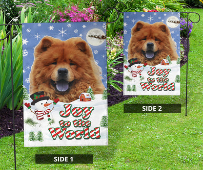 Chow Chow Design Seasons Greetings Garden and House Flags - JillnJacks Exclusive