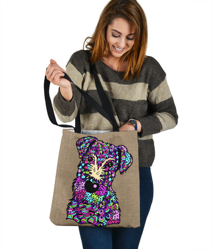 Airedale Terrier Design Tote Bags - Art By Cindy Sang - JillnJacks Exclusive