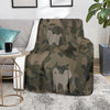 Shih Tzu Pale Green Camouflage Design Premium Blanket