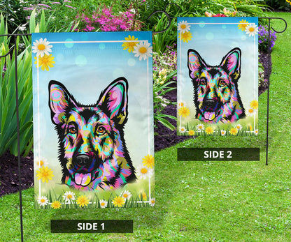 German Shepherd Design #2 Spring Garden And House Flags - 2023 Collection by Cindy Sang