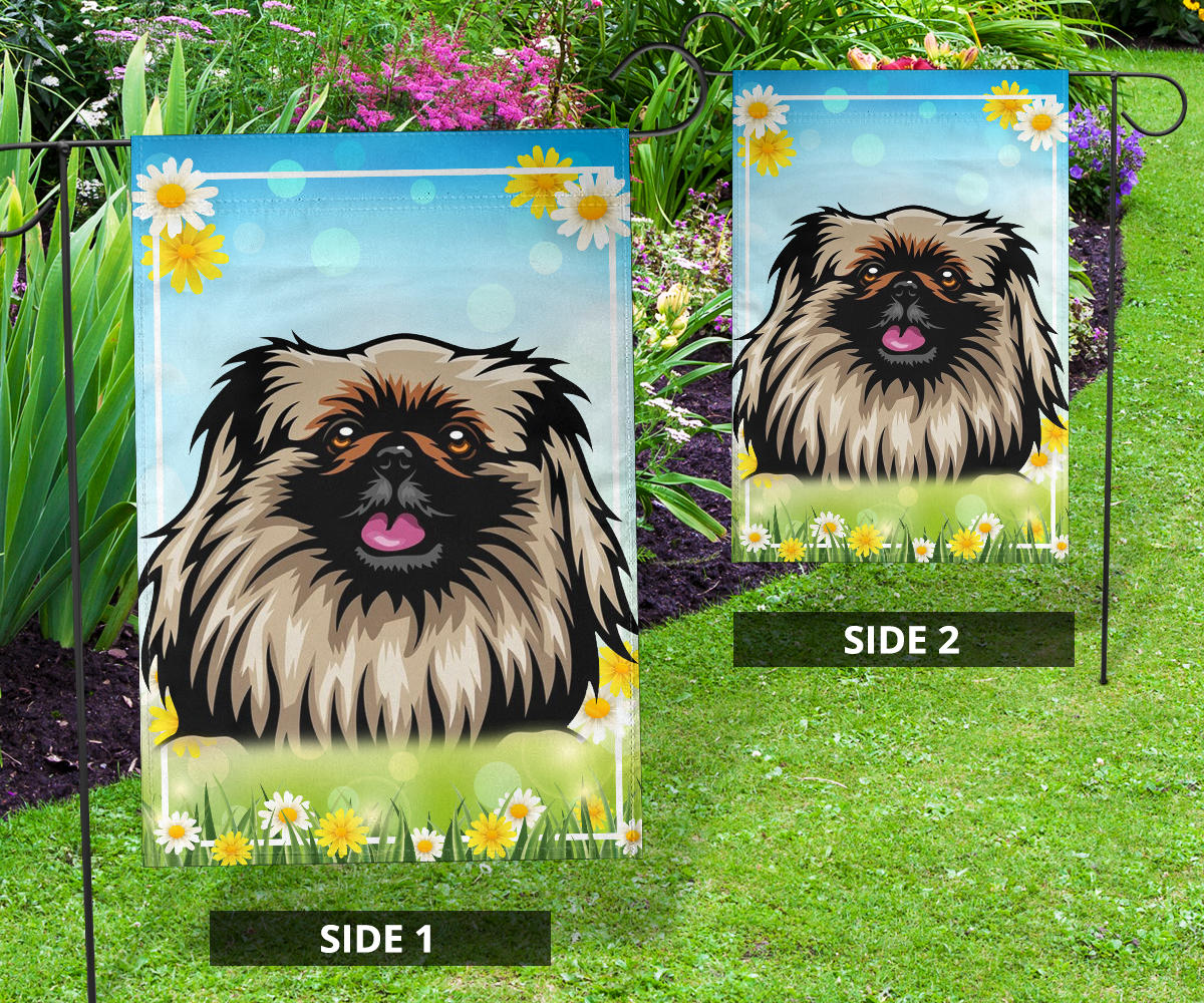 Pekingese Design #2 Spring and Summer Garden And House Flags - 2022 Collection