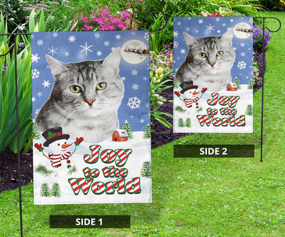 Cats Design Seasons Greetings Garden and House Flags - JillnJacks Exclusive