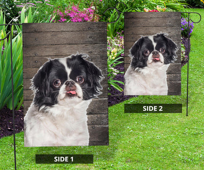 Japanese Chin Dog Design Garden & House Flags - JillnJacks Exclusive