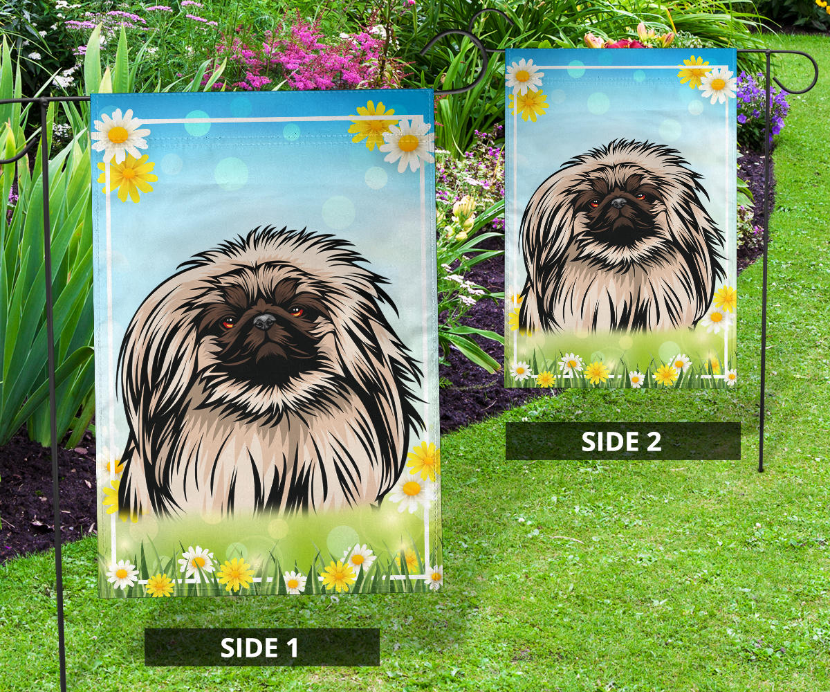 Pekingese Design Spring and Summer Garden And House Flags - 2022 Collection