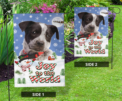 Blue Heeler Dog Design Seasons Greetings Garden and House Flags - JillnJacks Exclusive