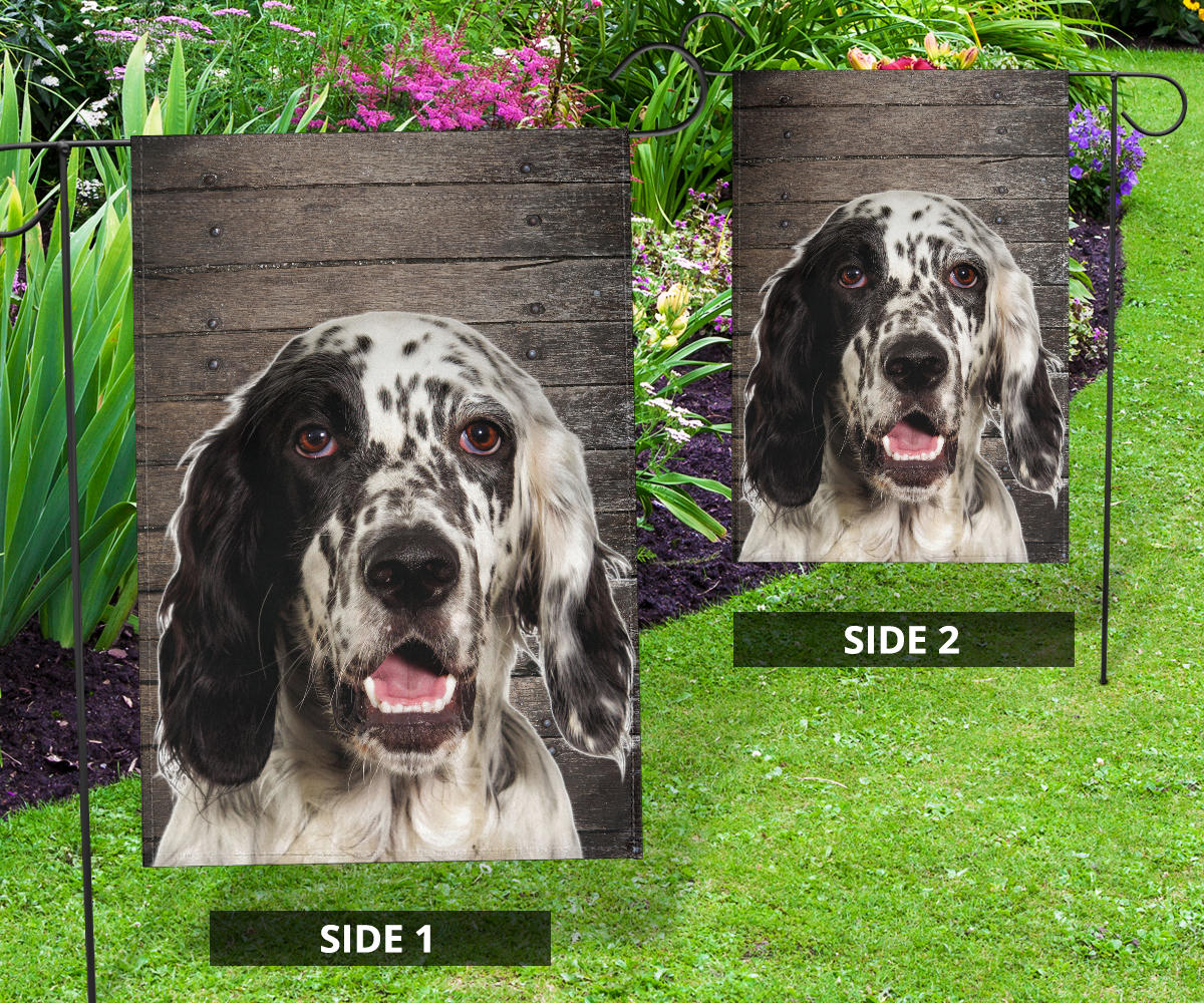 English Setter Dog Design Garden & House Flags - JillnJacks Exclusive