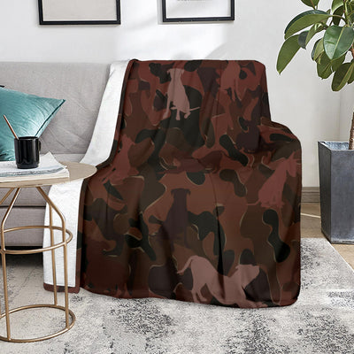Pit Bull Maroon Camouflage Design Premium Blanket
