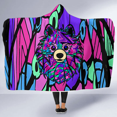 Pomeranian Design Hooded Blankets - Art by Cindy Sang - JillnJacks Exclusive