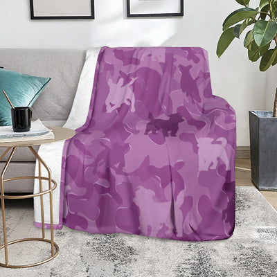 Jack Russell Terrier Pink Camouflage Design Premium Blanket