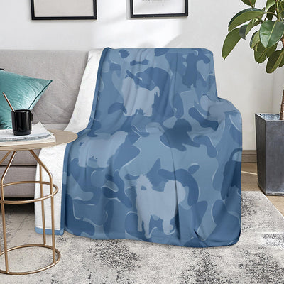 Shih Tzu Blue Camouflage Design Premium Blanket