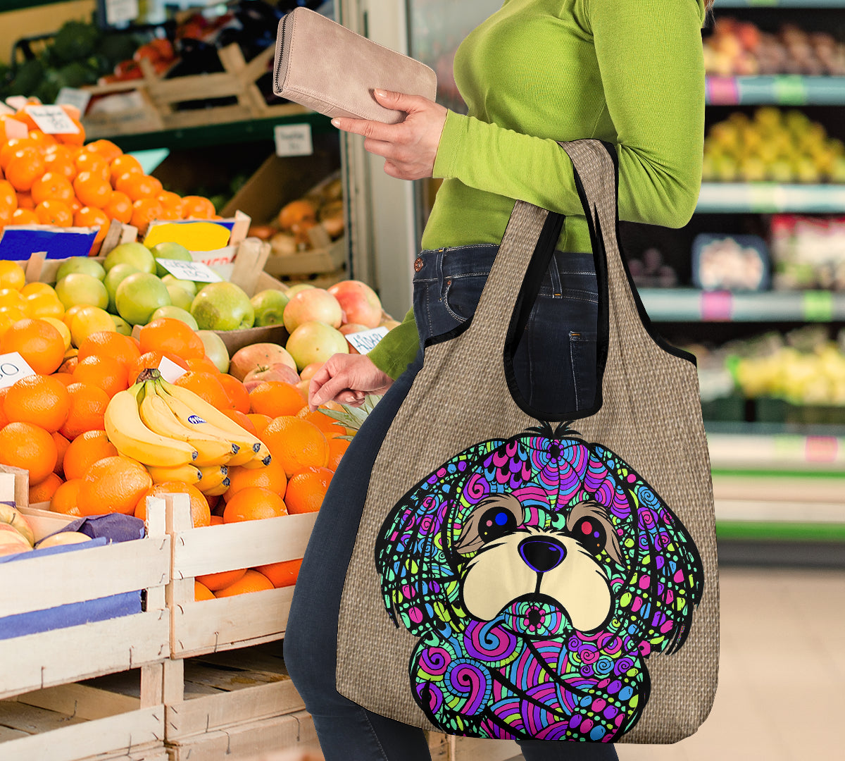 Shih Tzu Design 3 Pack Grocery Bags - Arts by Cindy Sang - JillnJacks Exclusive