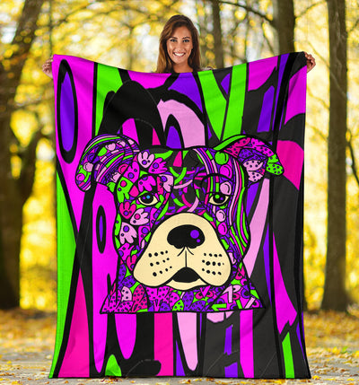 Staffordshire Terrier Design Premium Fleece Blankets - Art by Cindy Sang - JillnJacks Exclusive