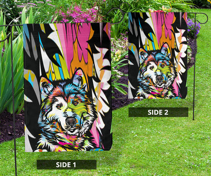 Alaskan Malamute Design Garden and House Flags - Art by Cindy Sang - 2023 Collection