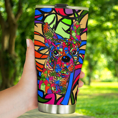 Boston Terrier Design Double-Walled Vacuum Insulated Tumblers (Colorful Back Design #2) - Art By Cindy Sang - JillnJacks Exclusive